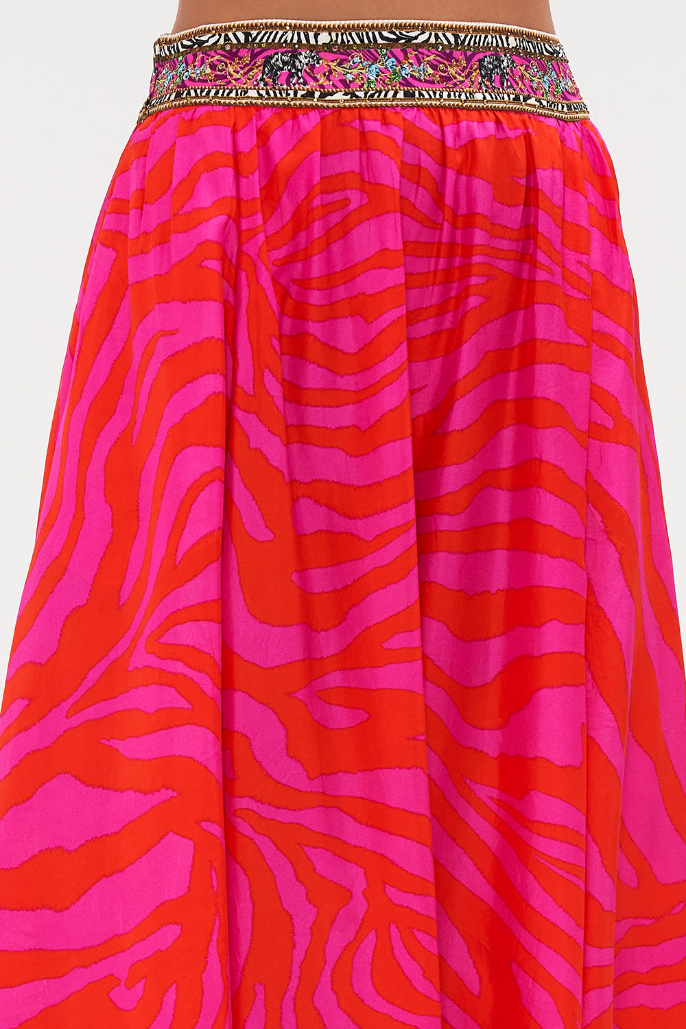 FULL SKIRT WITH GATHERED FRONT PANEL ZEBRA ZONE