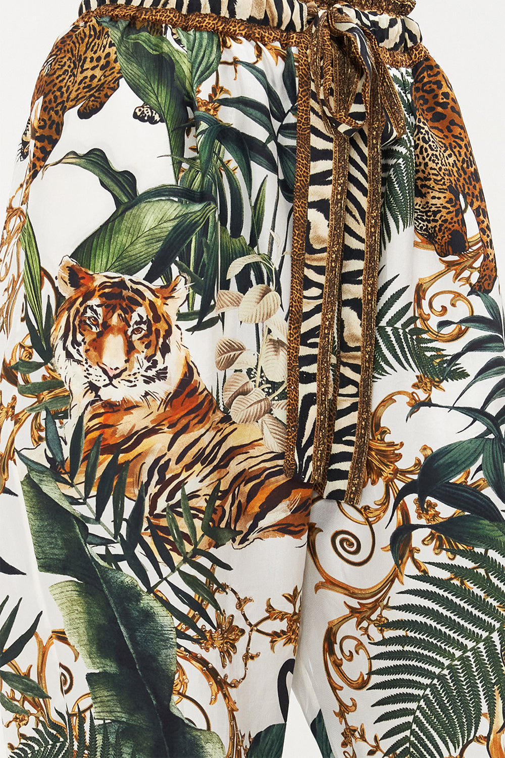 DROP CROTCH SLIM LEG PANT TIGER TRAP