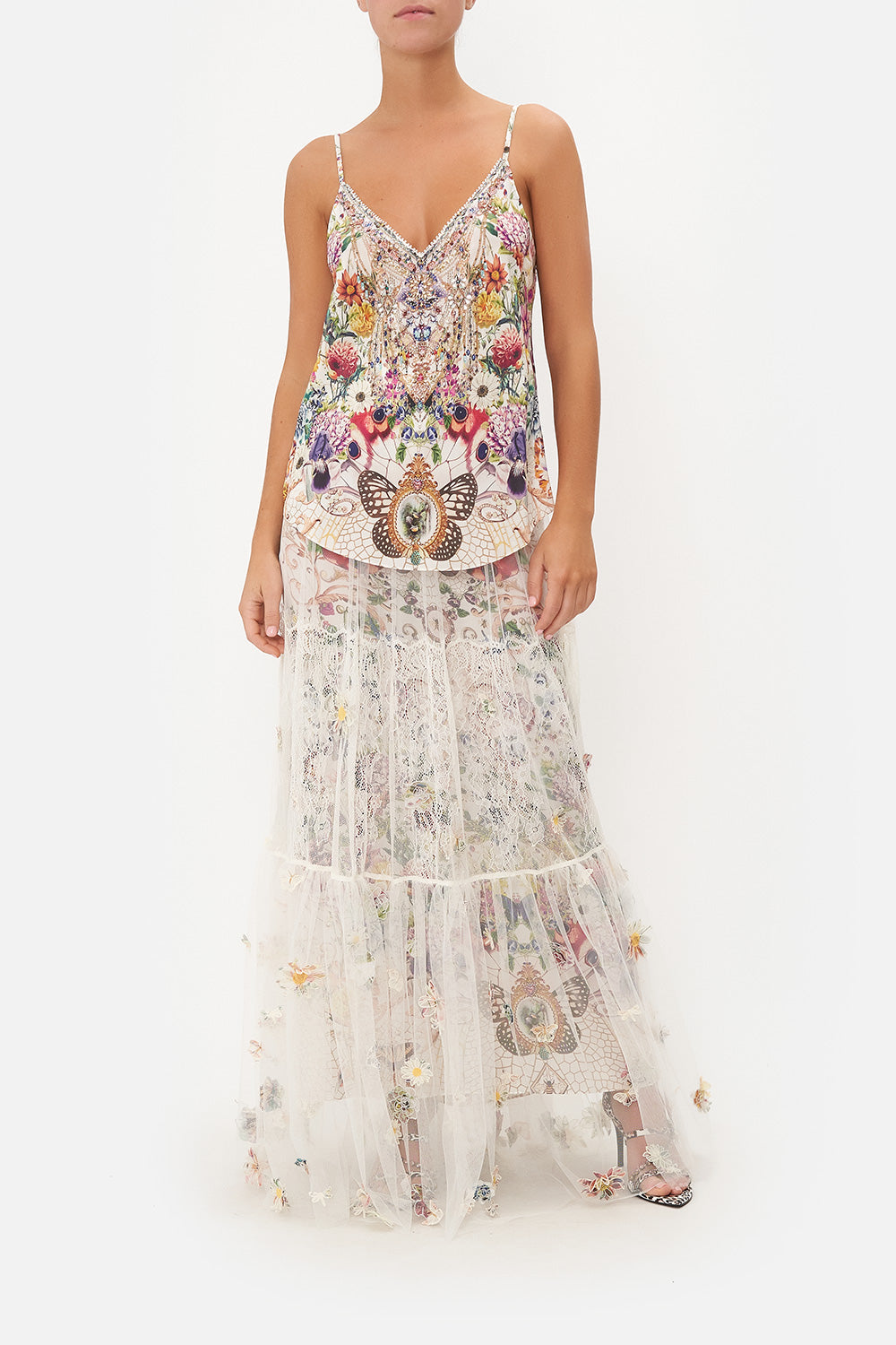 V-NECK BIAS CAMI QUEENS BEE HIVE