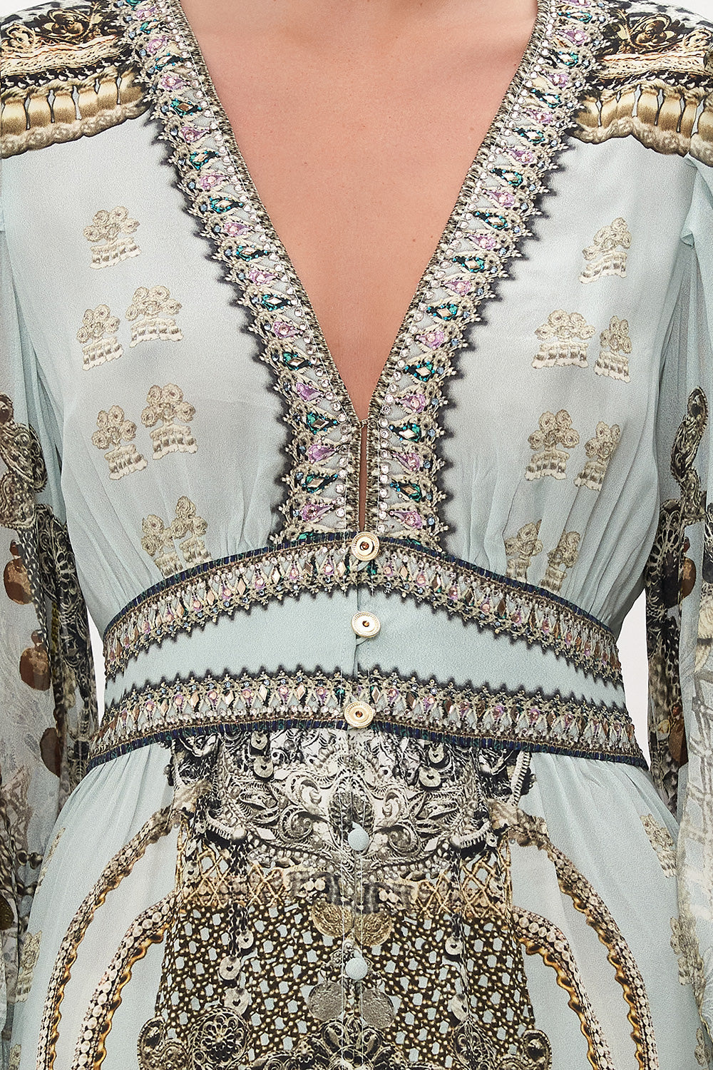 BUTTON FRONT FRILL DRESS FREE ESPIRITU