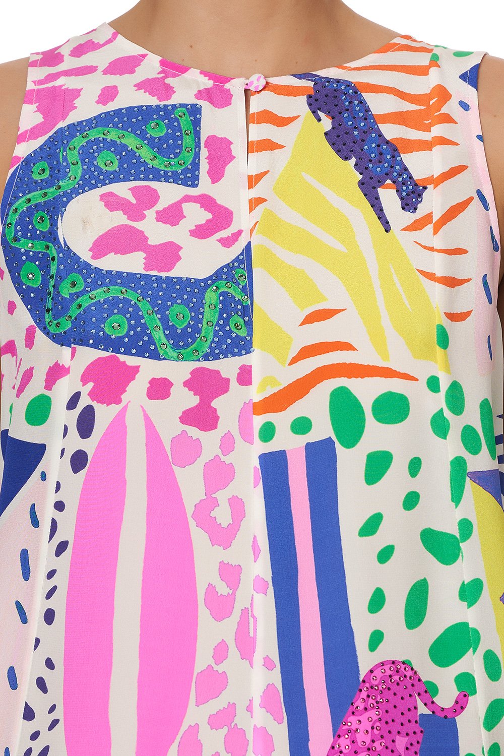 SLEEVELESS FLARED PLAYSUIT BONZA BABE