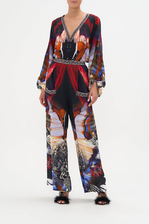 WIDE LEG TROUSER WITH FRONT POCKETS WINGS OF MARIPOSA
