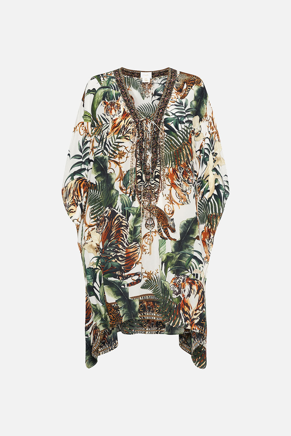 SHORT LACE UP KAFTAN TIGER TRAP