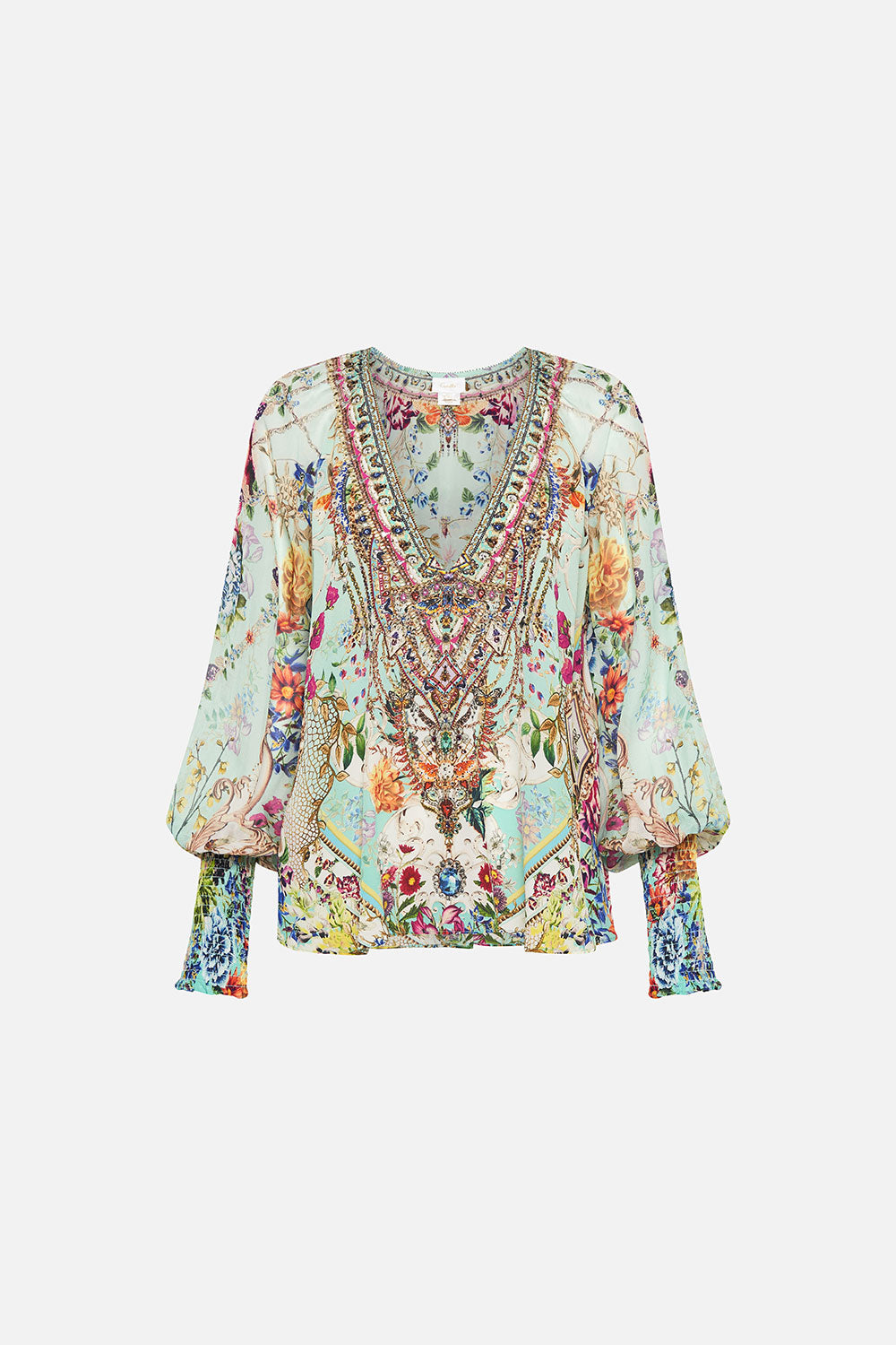 SHIRRED CUFF BLOUSE HONEY HONEY