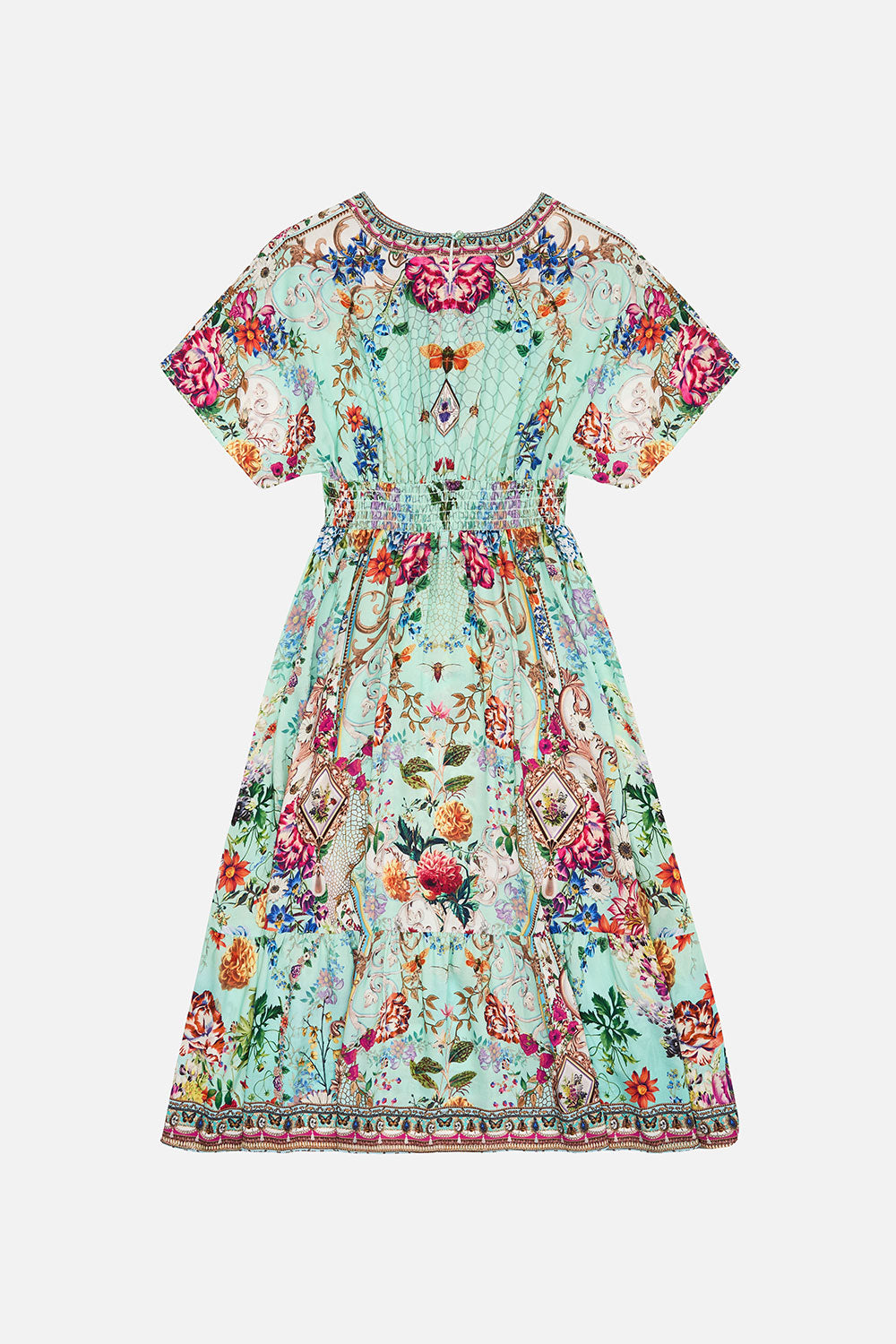 KIDS RELAXED SHIRRED WAIST DRESS 12-14 HONEY HONEY