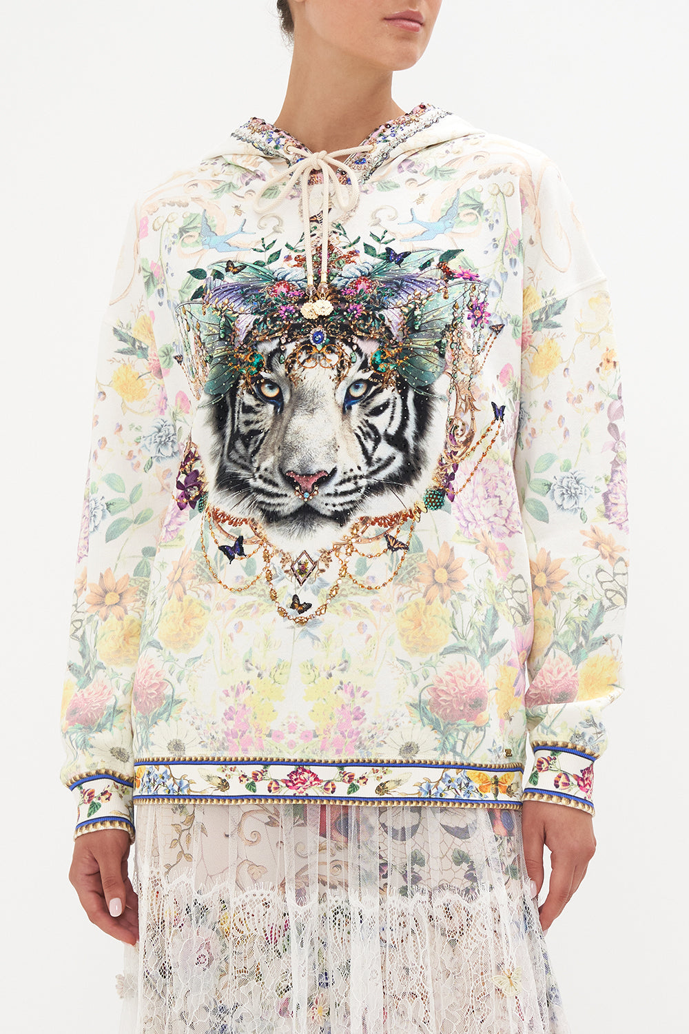 HOODY WITH POCKETS QUEENS BEE HIVE