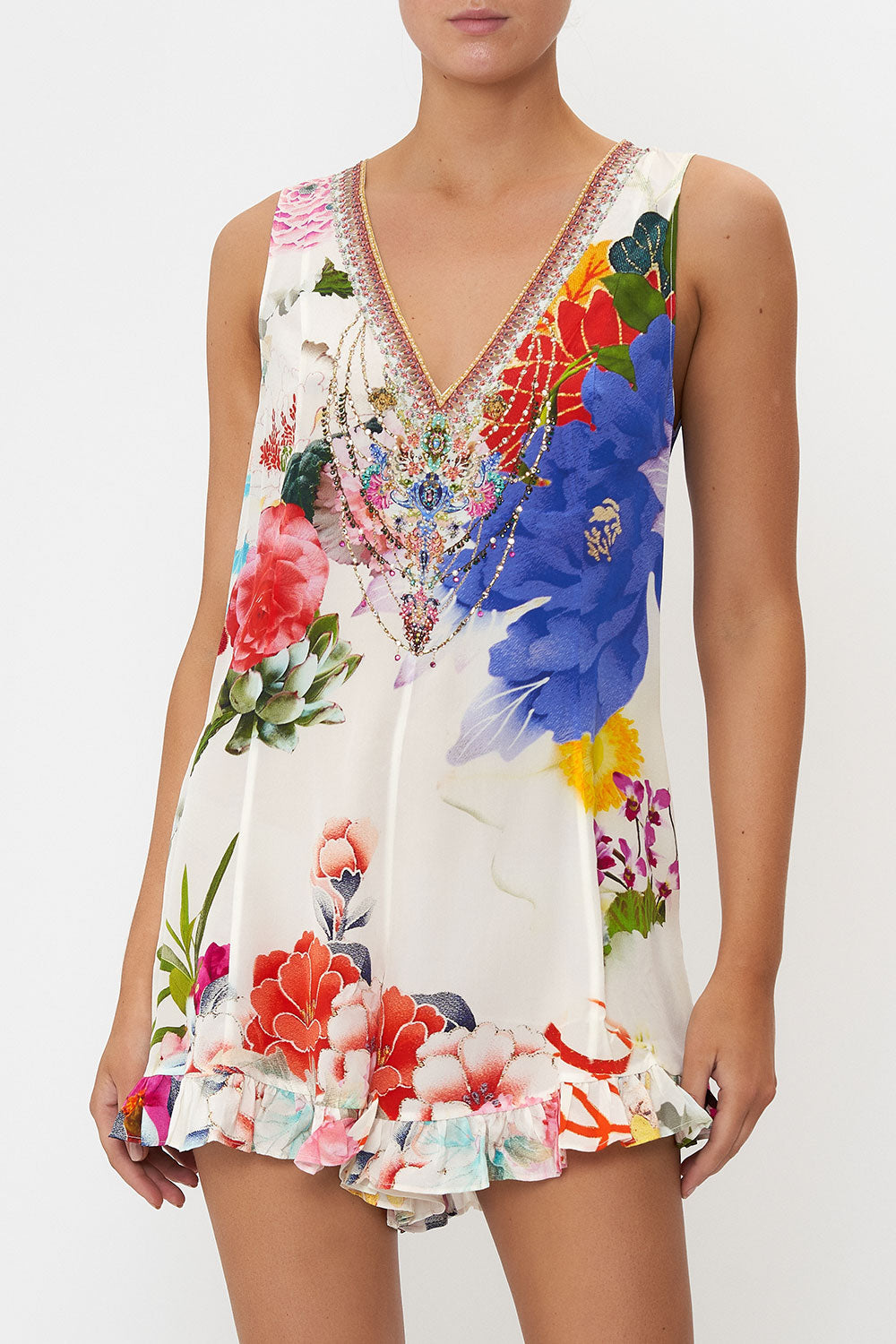 RUFFLE HEM PLAYSUIT MEMORIES OF A GARDEN