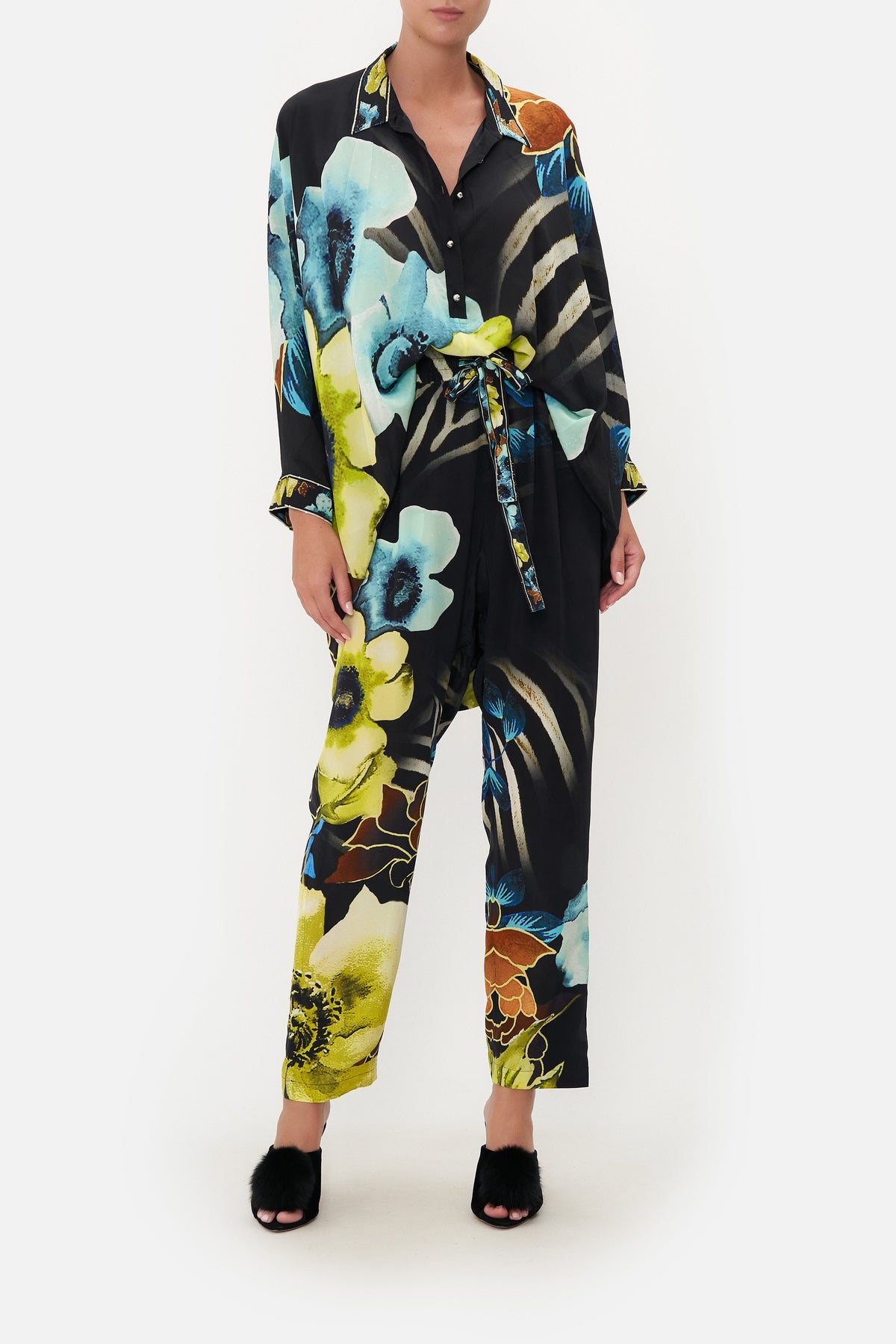 BUTTON UP TOP WITH DRAPED BACK POPPY DIVINE