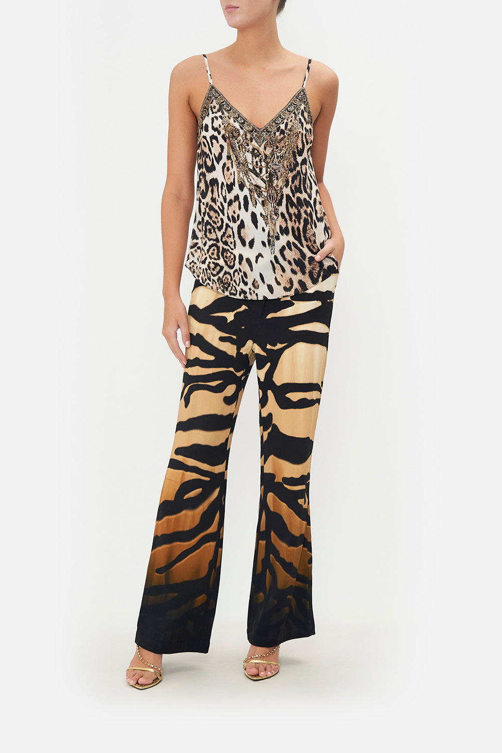 V-NECK BIAS CAMI COOL FOR CATS