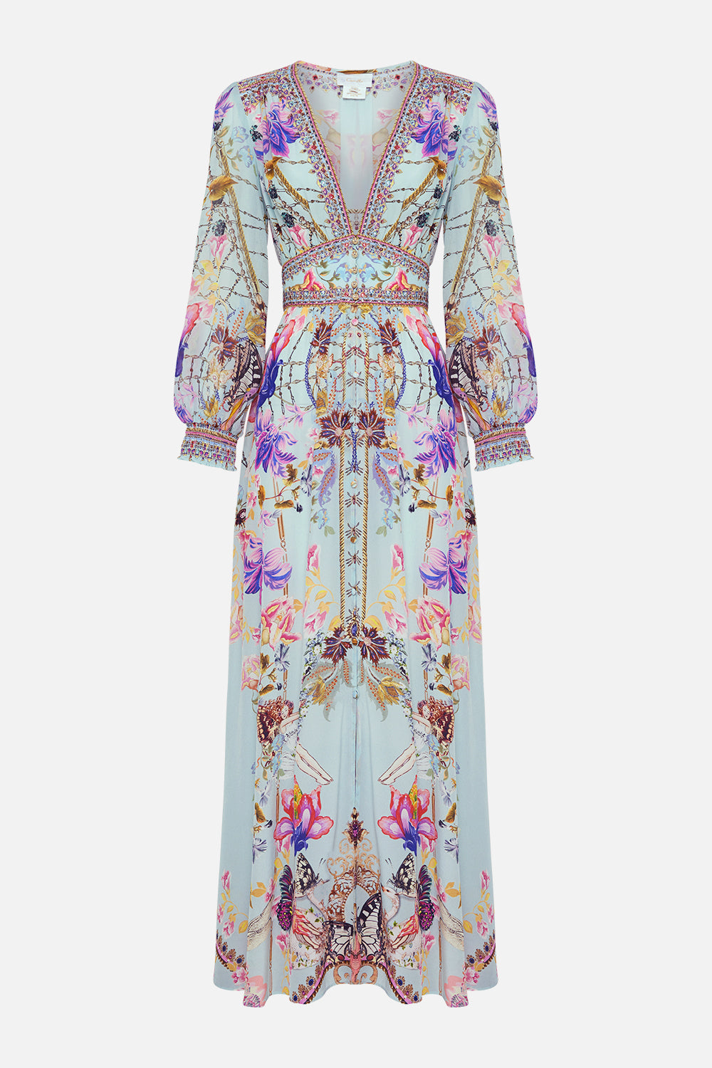 BUTTON DRESS WITH SHAPED WAISTBAND LOVE WEB