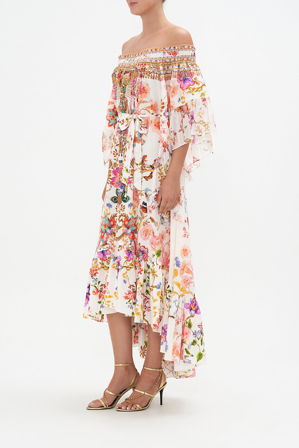 HIGH LOW HEM OFF SHOULDER DRESS SPIDER GIRL