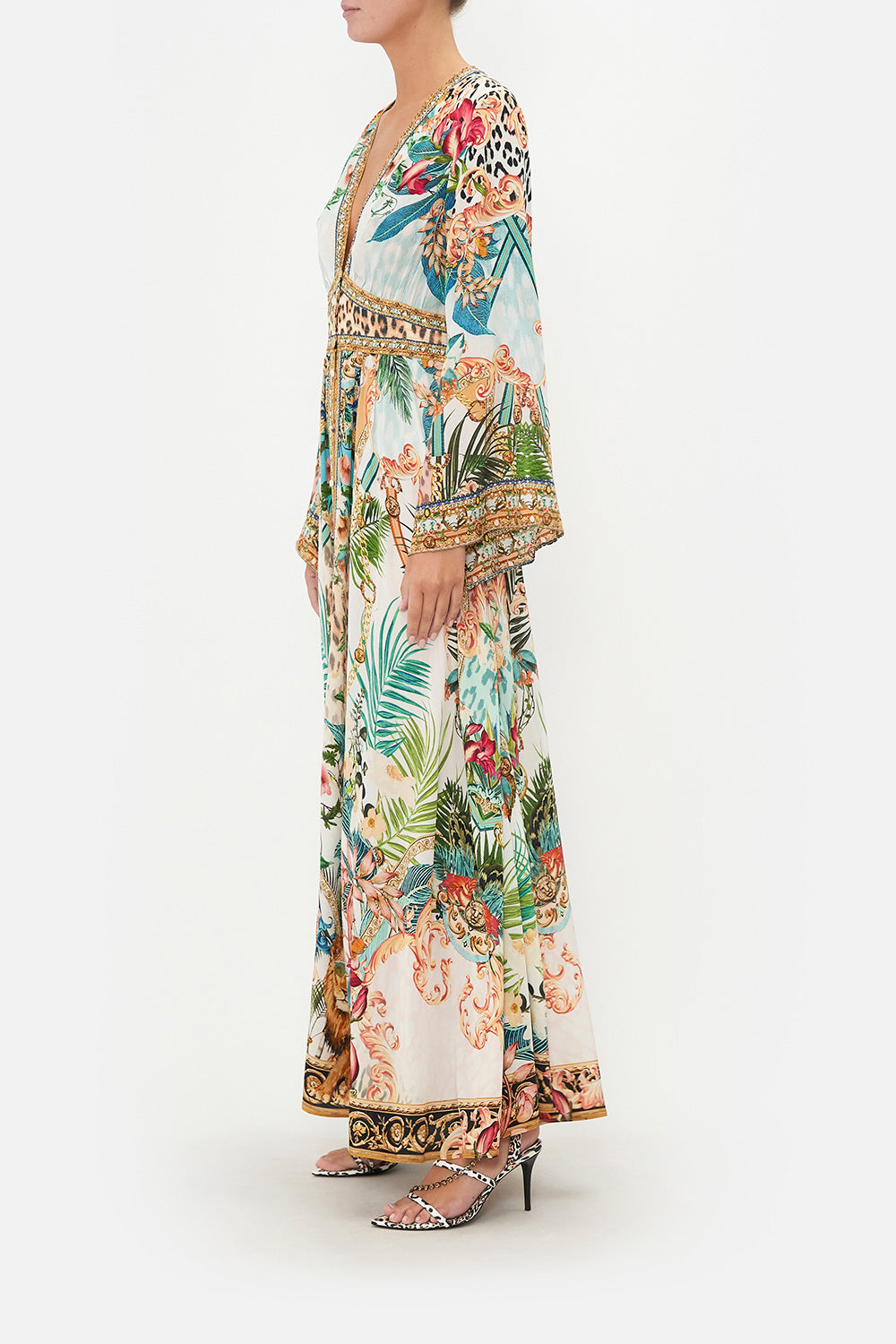 KIMONO SLEEVE DRESS WITH SHIRRING DETAIL ROYALTY LOYALTY