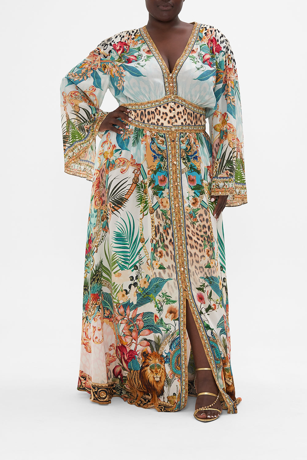 KIMONO SLEEVE DRESS WITH SHIRRING DETAIL ROYALTY LOYALTY