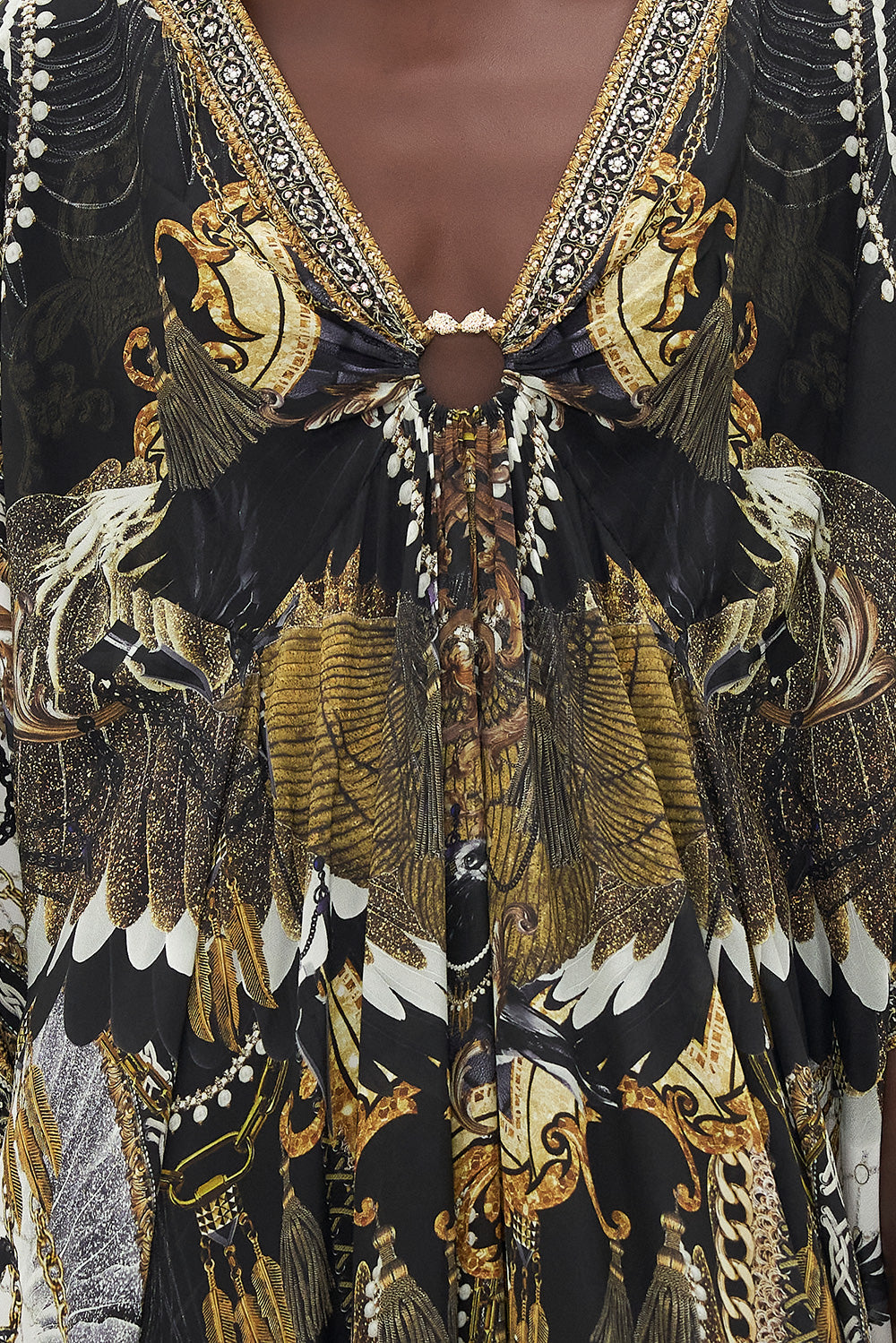 SHORT GATHERED LAYER WITH  DRAPED SHOULDER RAVIN RAVEN
