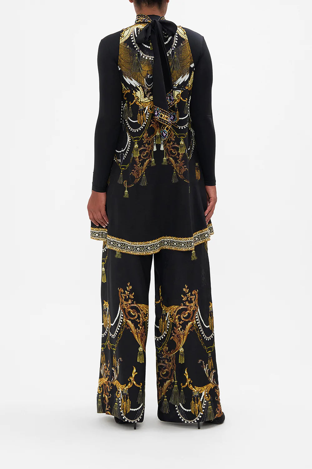 BACK NECK TIE SHORT DRESS RAVIN RAVEN