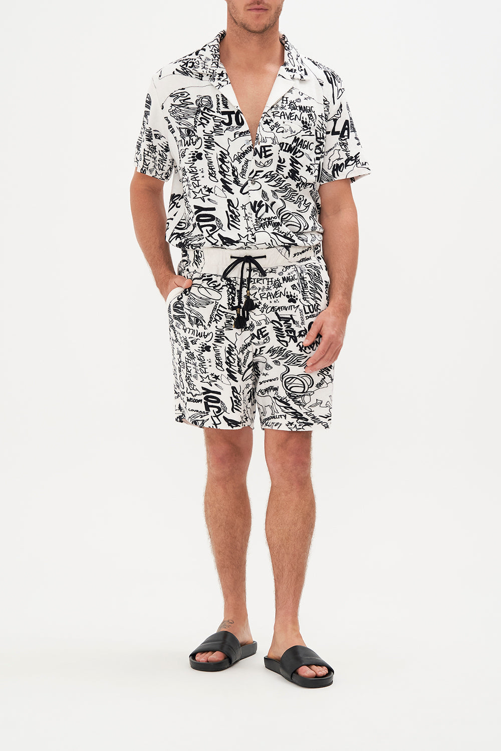 TERRY TOWELLING ELASTICATED WALK SHORT CREATURE FEATURE