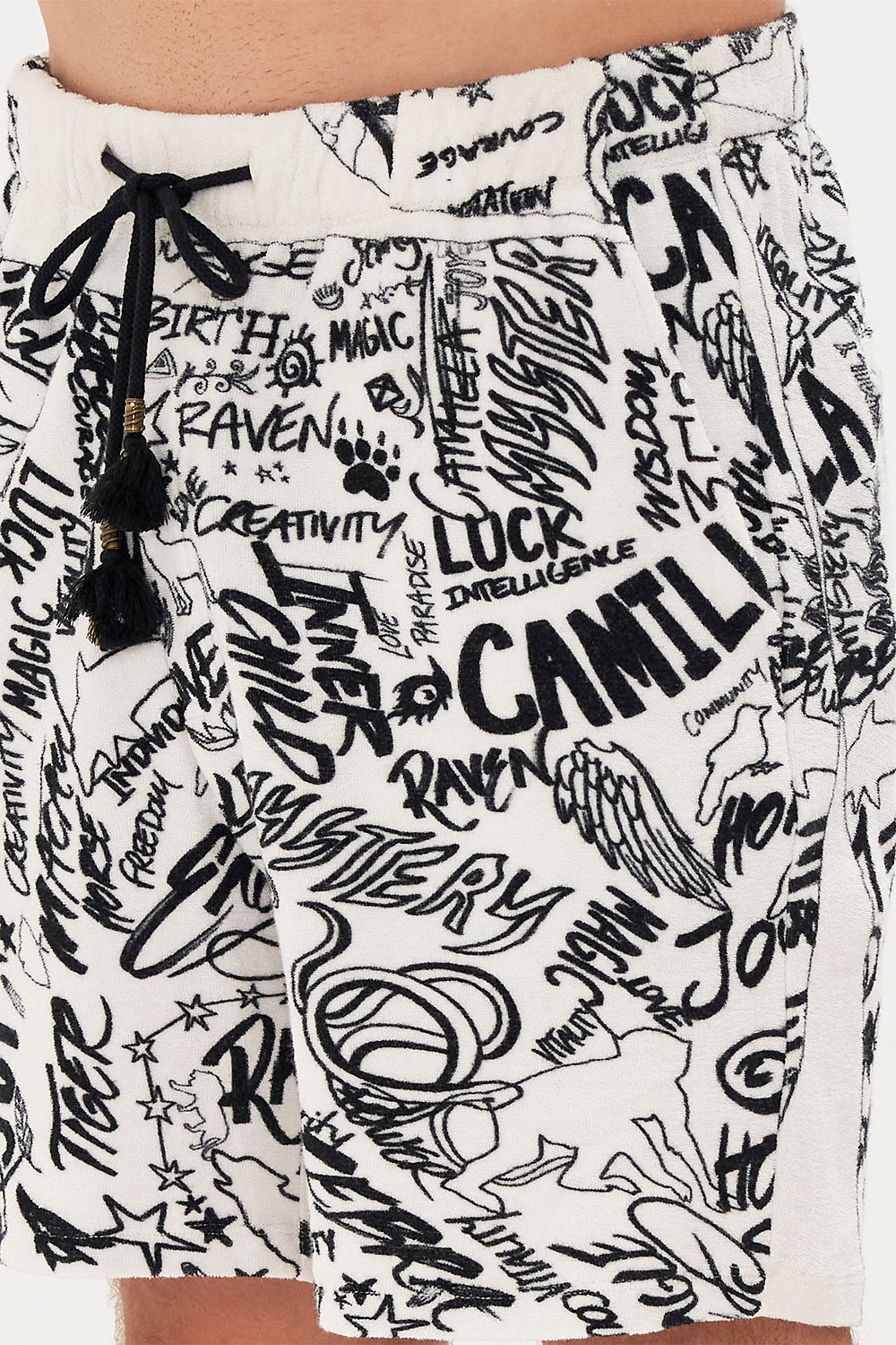 TERRY TOWELLING ELASTICATED WALK SHORT CREATURE FEATURE