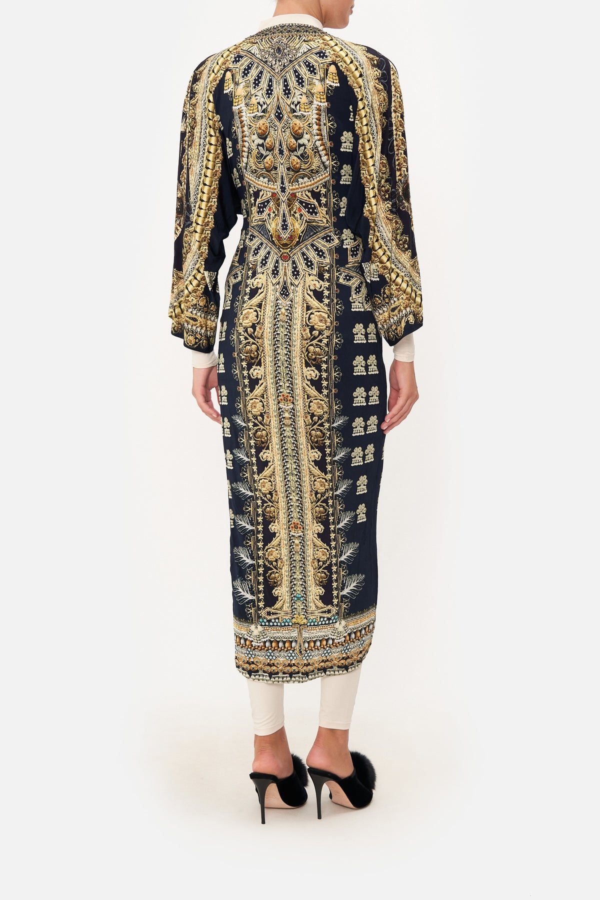 LONG SPLIT FRONT TWIST DRESS ITS ALL OVER TORERO