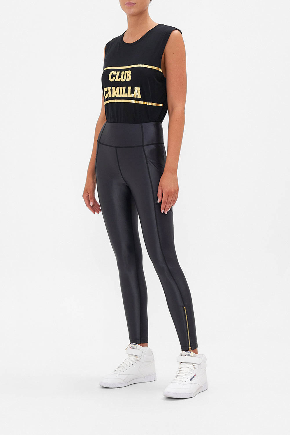 ACTIVE LEGGING WITH FRONT HEM ZIP UNDER THE NEON SUN