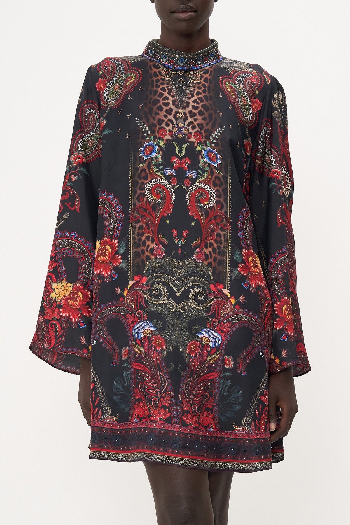 LONG SLEEVE SWING DRESS WOODSTOCK ROCK