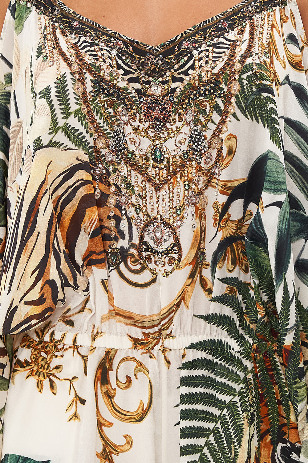 DROP SHOULDER PLAYSUIT TIGER TRAP