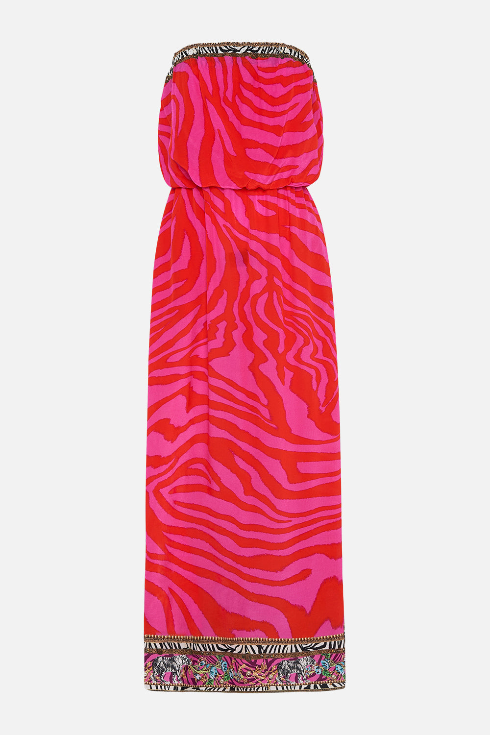 STRAPLESS BLOUSON DRESS ZEBRA ZONE