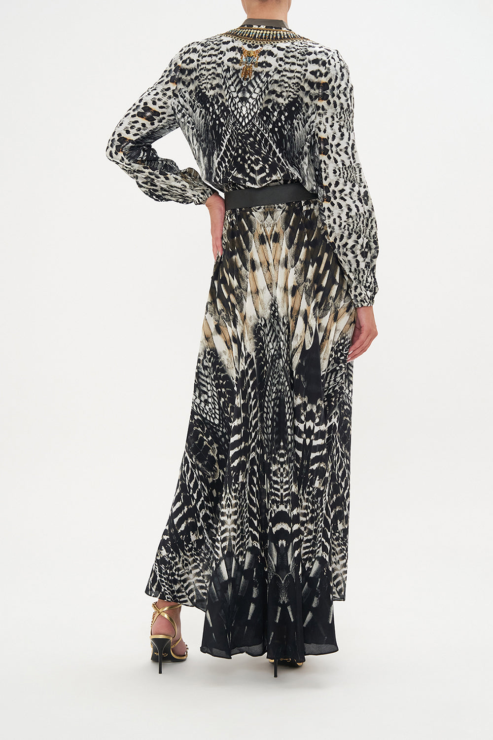 SHIRRED RELAXED FIT DRESS NIGHT OWL