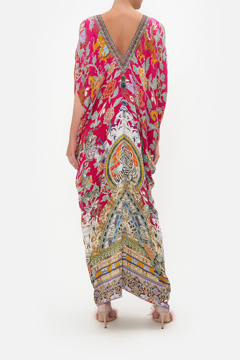 LONG DRAPE DRESS WITH ZIP FRONT TASTE OF TWILIGHT