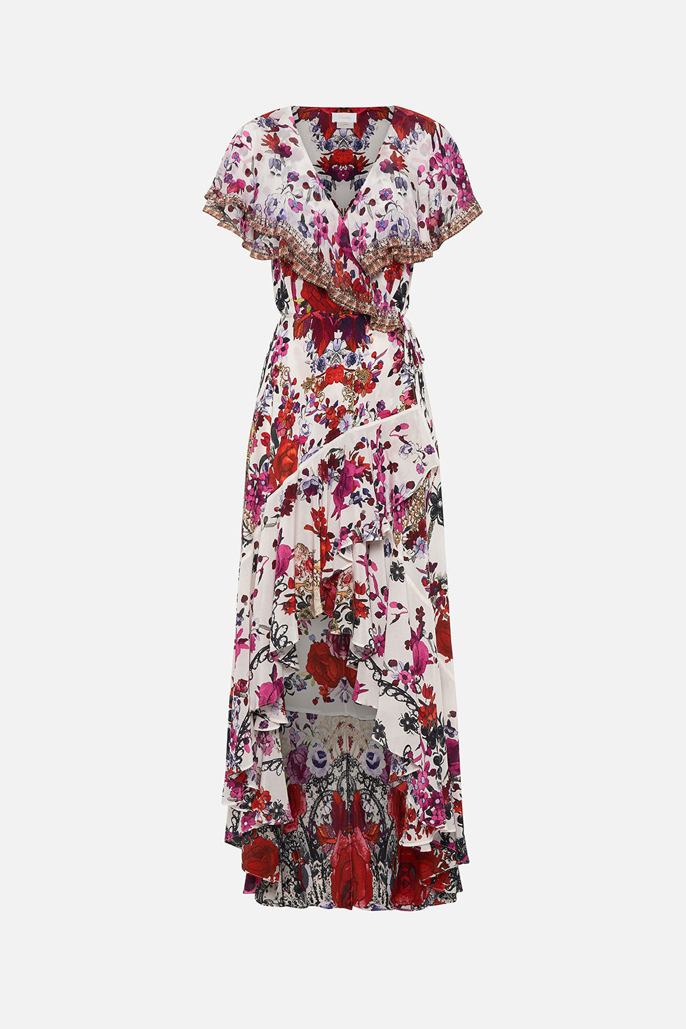 FRILL SLEEVE LONG DRESS REIGN OF ROSES