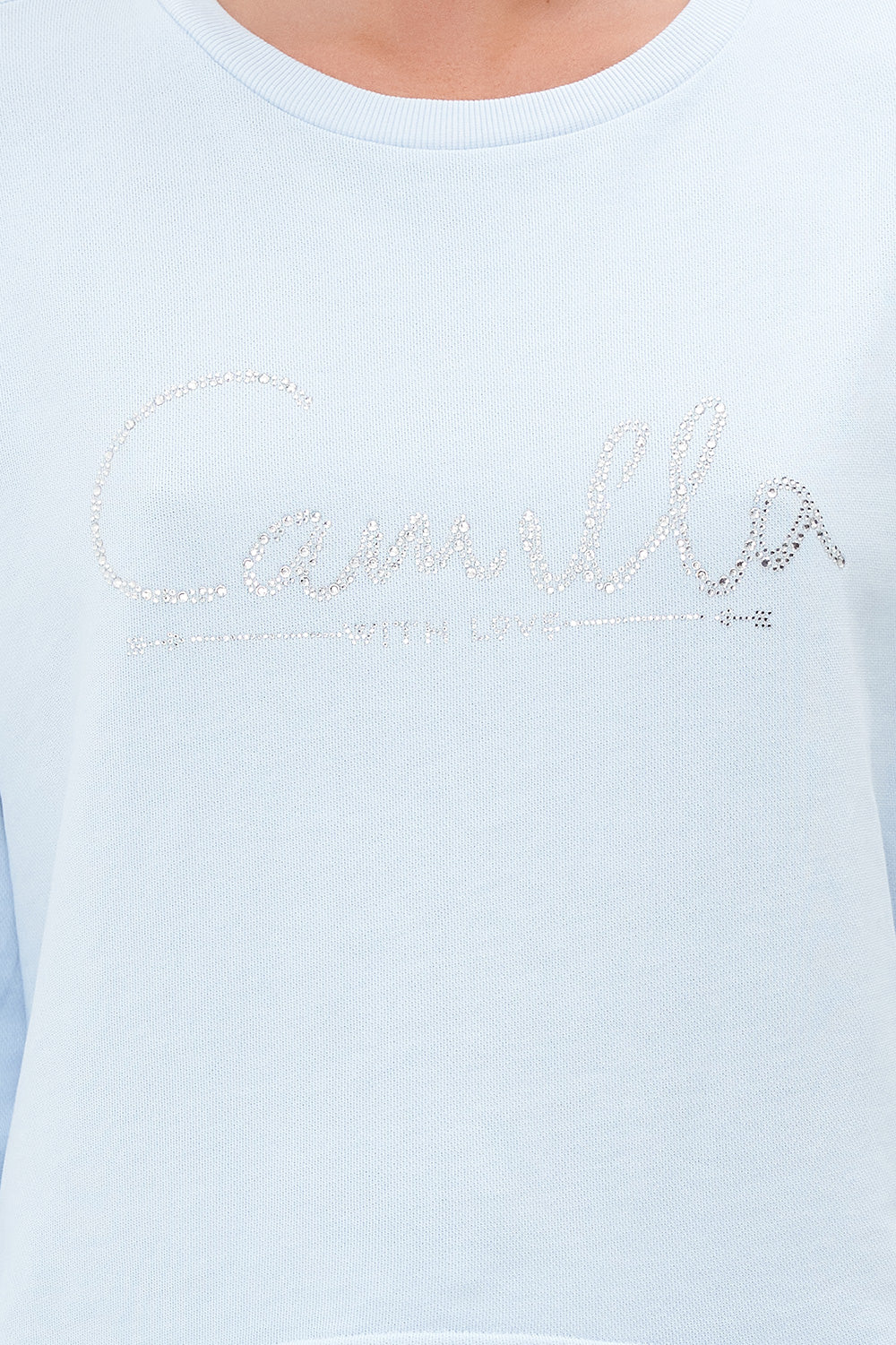 SHORT RELAXED SWEATER LOGO CAPSULE - ICE BLUE