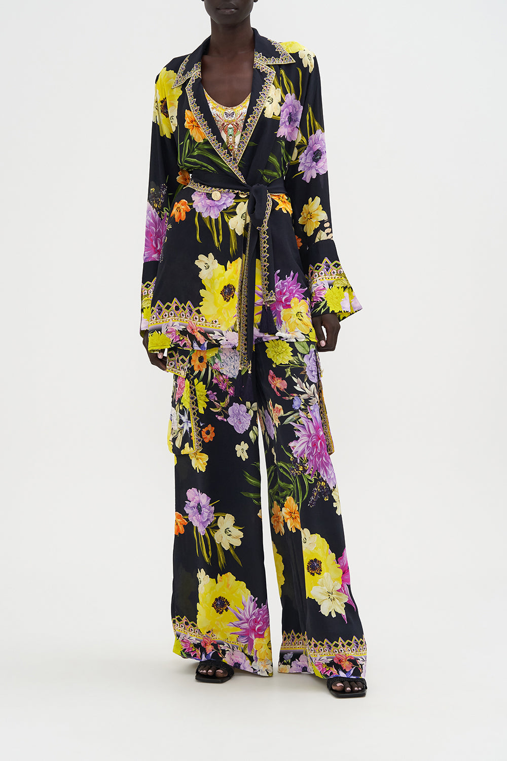 Split Cuff Soft Jacket Peace Be With You print by CAMILLA