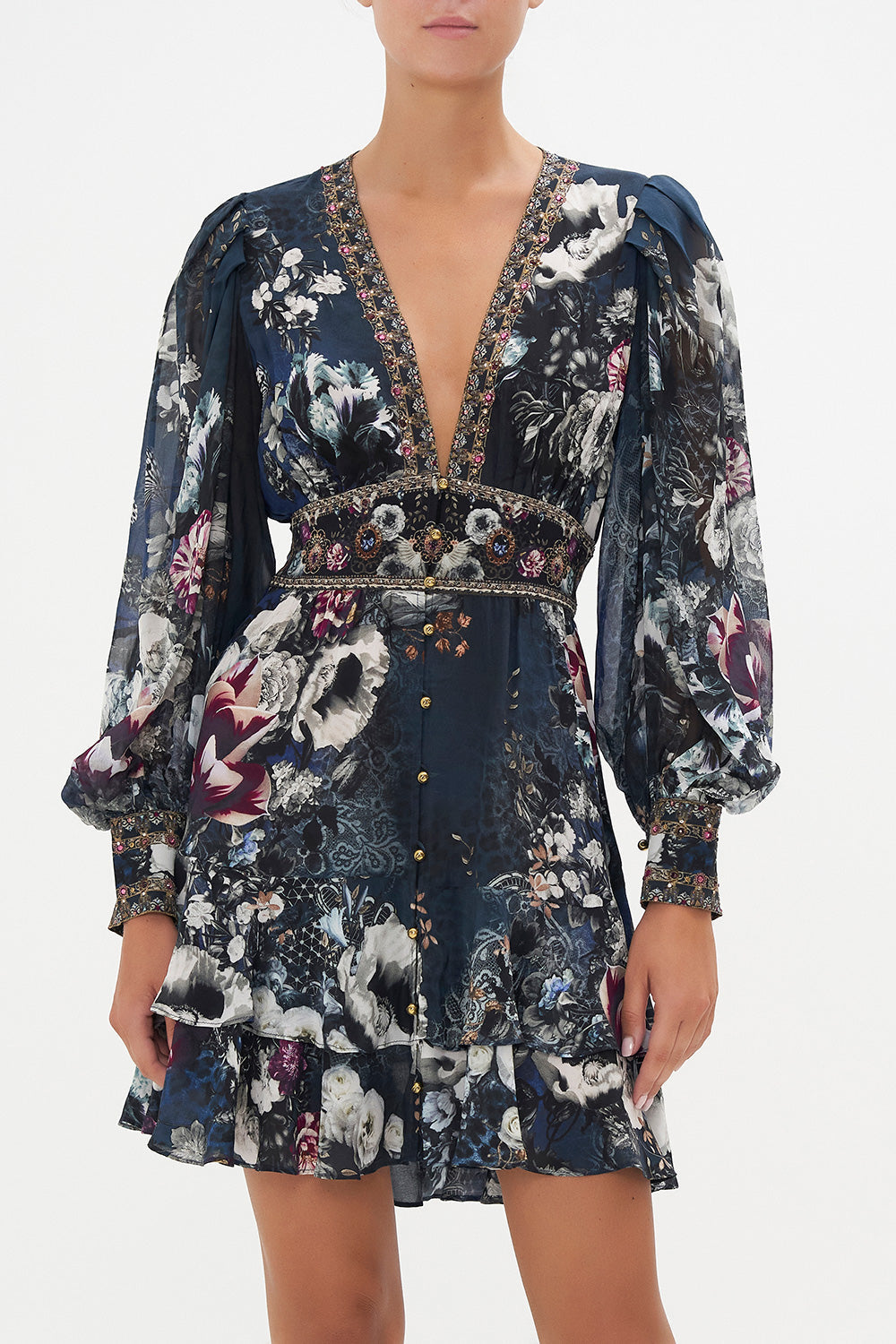 BUTTON FRONT FRILL DRESS NOT A WALLFLOWER