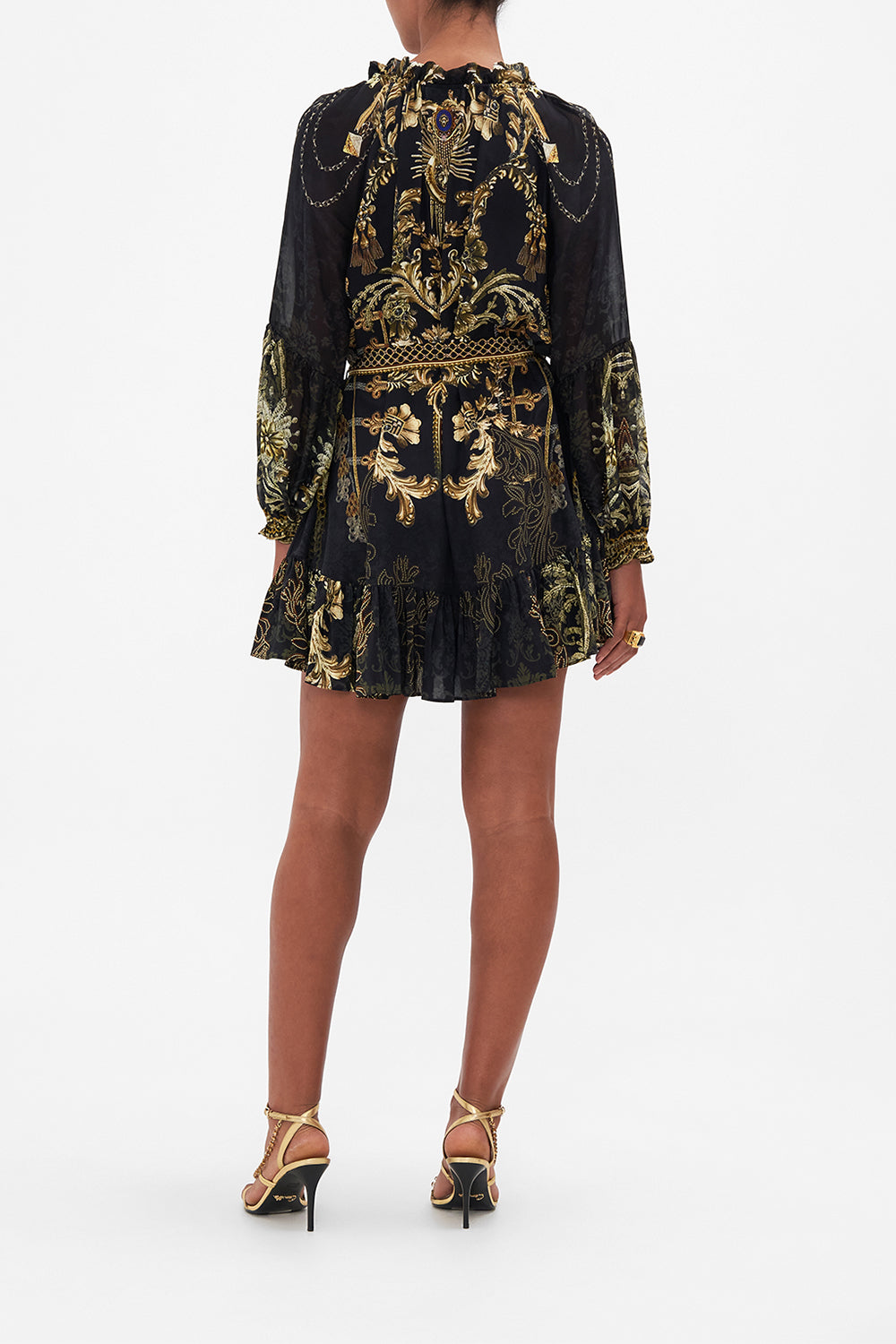 MINI RUFFLE TRAPEZE DRESS THE NIGHT IS NOIR