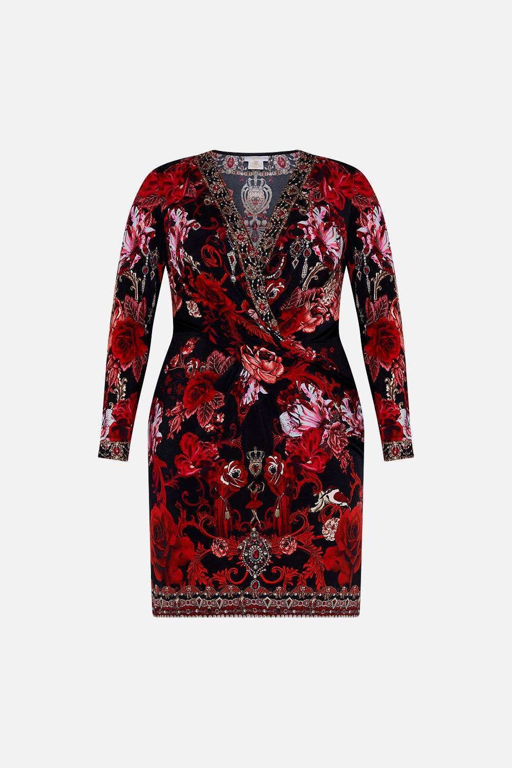 V-NECK CROSS FRONT DRESS SISTERHOOD OF THE ROSE