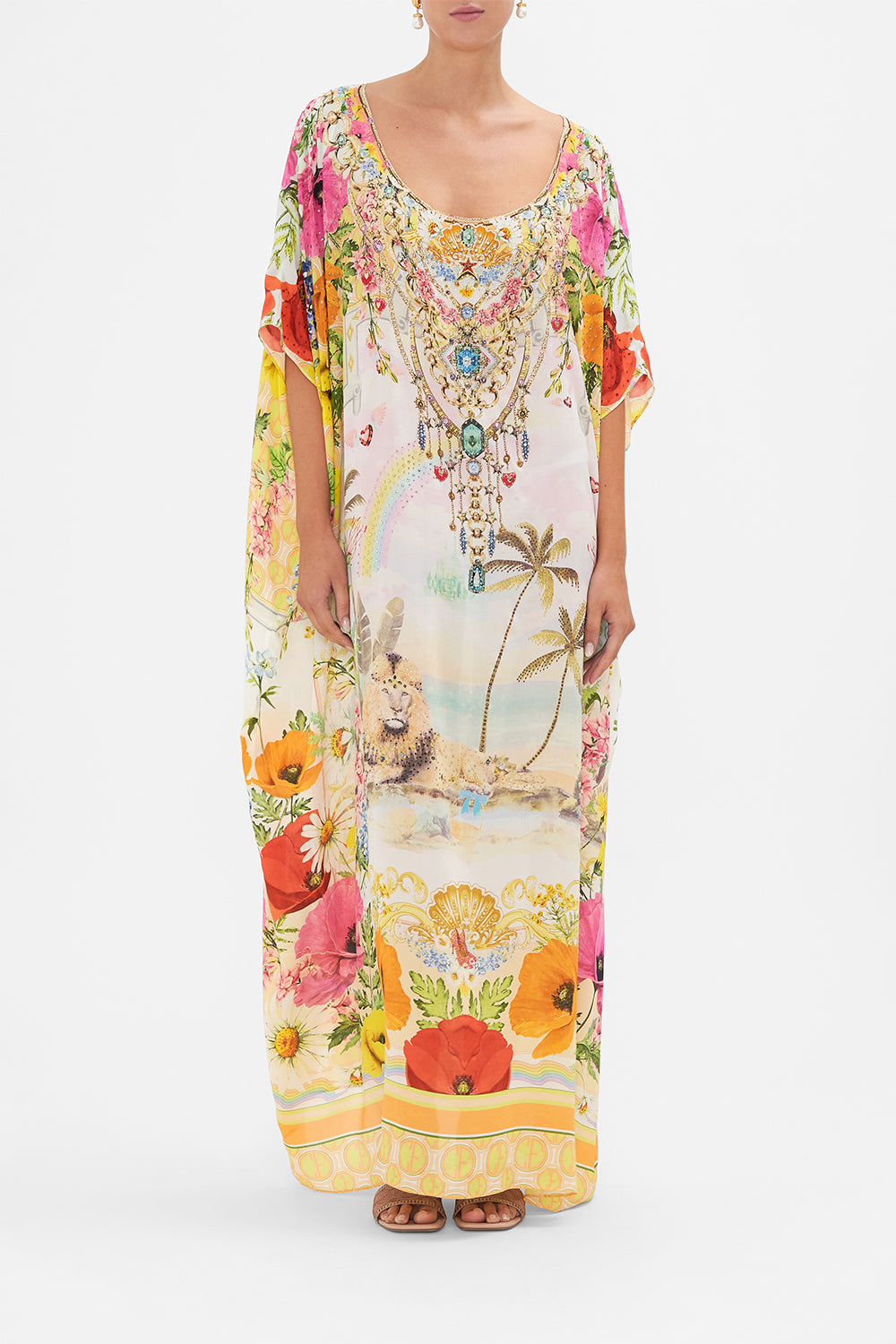 Round Neck Kaftan Sunlight Symphony print by CAMILLA