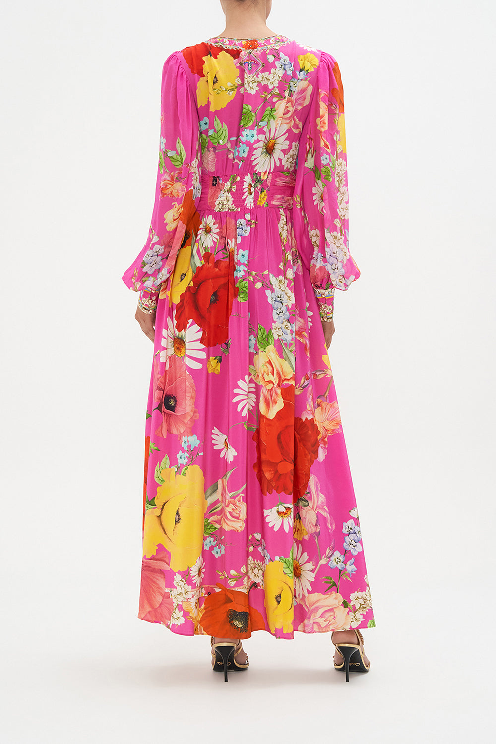 LONG DRESS WITH BLOUSON SLEEVE RAINBOW BODY