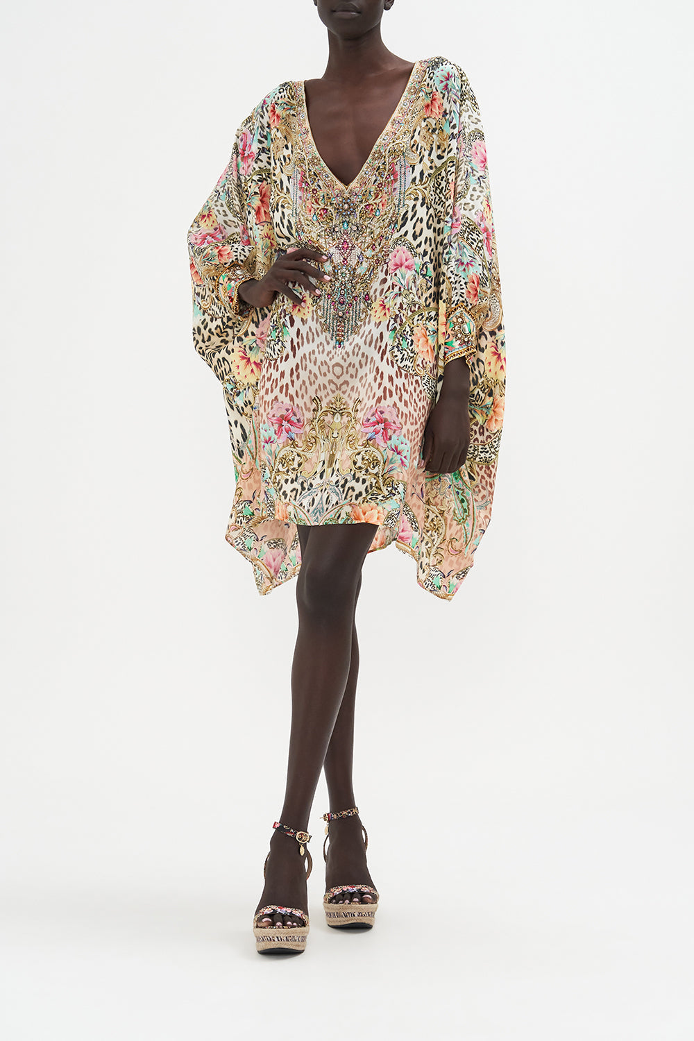 Short Kaftan With Cuff Queen Atlantis print by CAMILLA