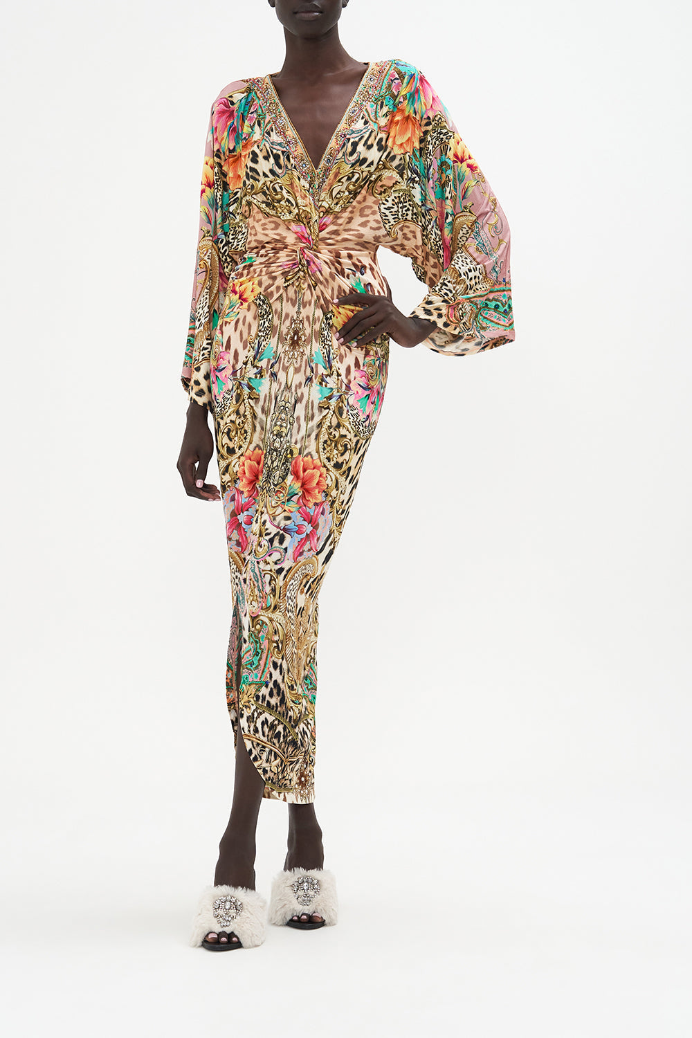 Long Split Front Twist Dress Queen Atlantis print by CAMILLA