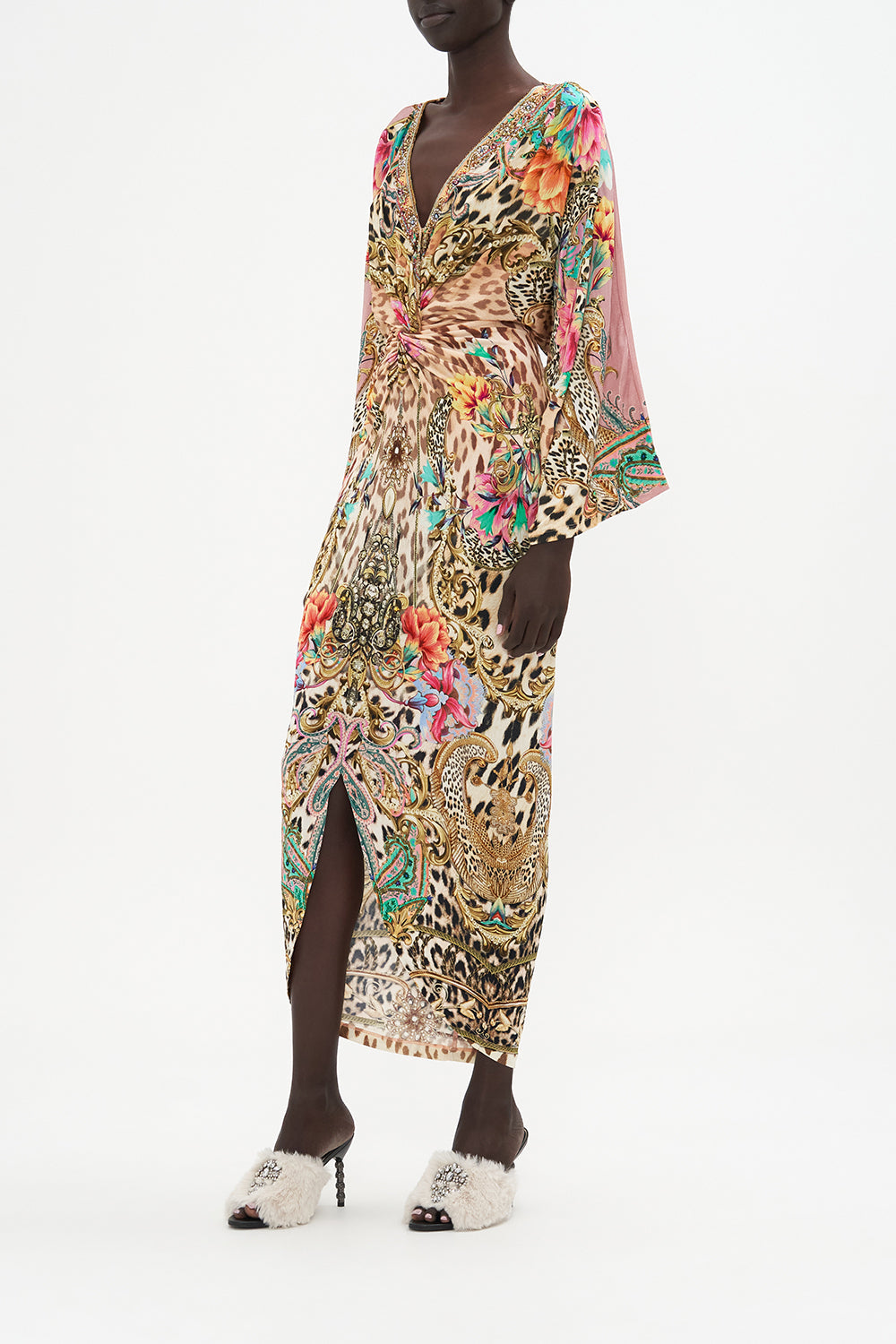 LONG SPLIT FRONT TWIST DRESS QUEEN ATLANTIS