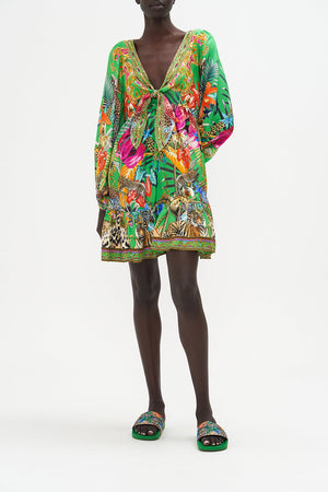 Camilladress Unique Print Balloon Sleeves Button Up Shirt Elastic Waist Jogger Pants Holiday Set main image 0