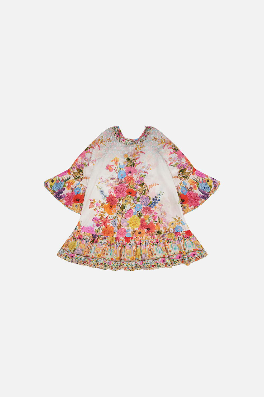 KIDS A-LINE GATHERED DRESS  12-14 SUNLIGHT SYMPHONY