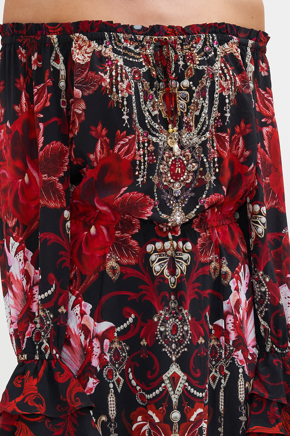 DROP SHOULDER SPLIT DRESS SISTERHOOD OF THE ROSE