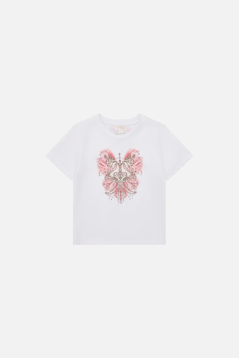 Kids Short Sleeve T-Shirt 4-10 Starship Sistas print by CAMILLA