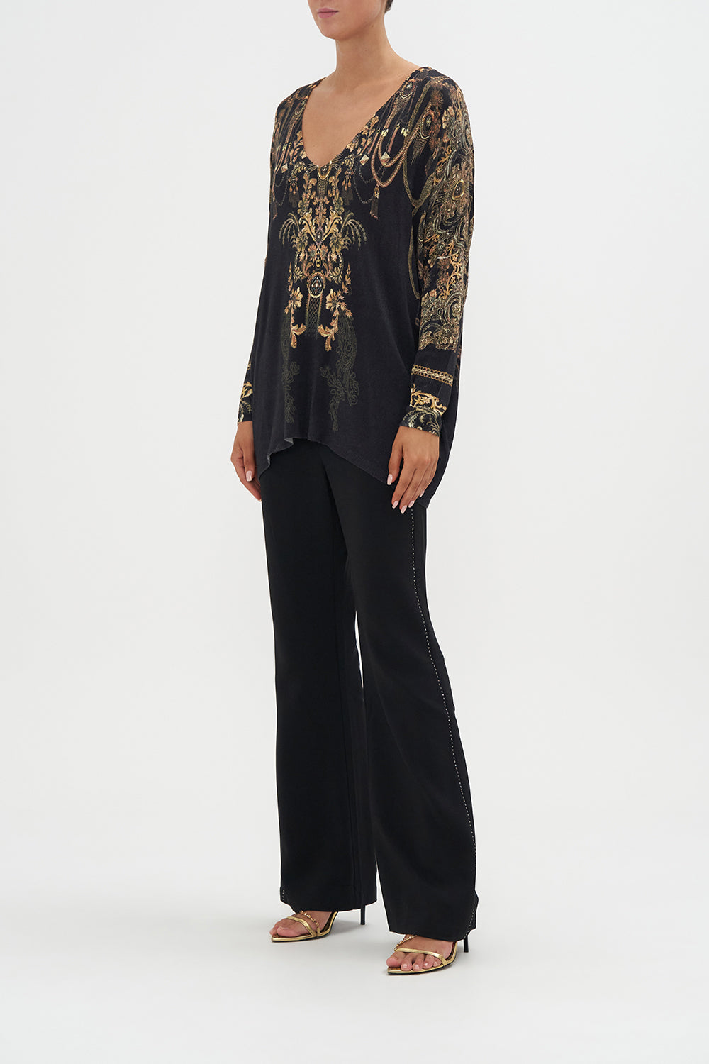 V NECK PRINTED JUMPER THE NIGHT IS NOIR