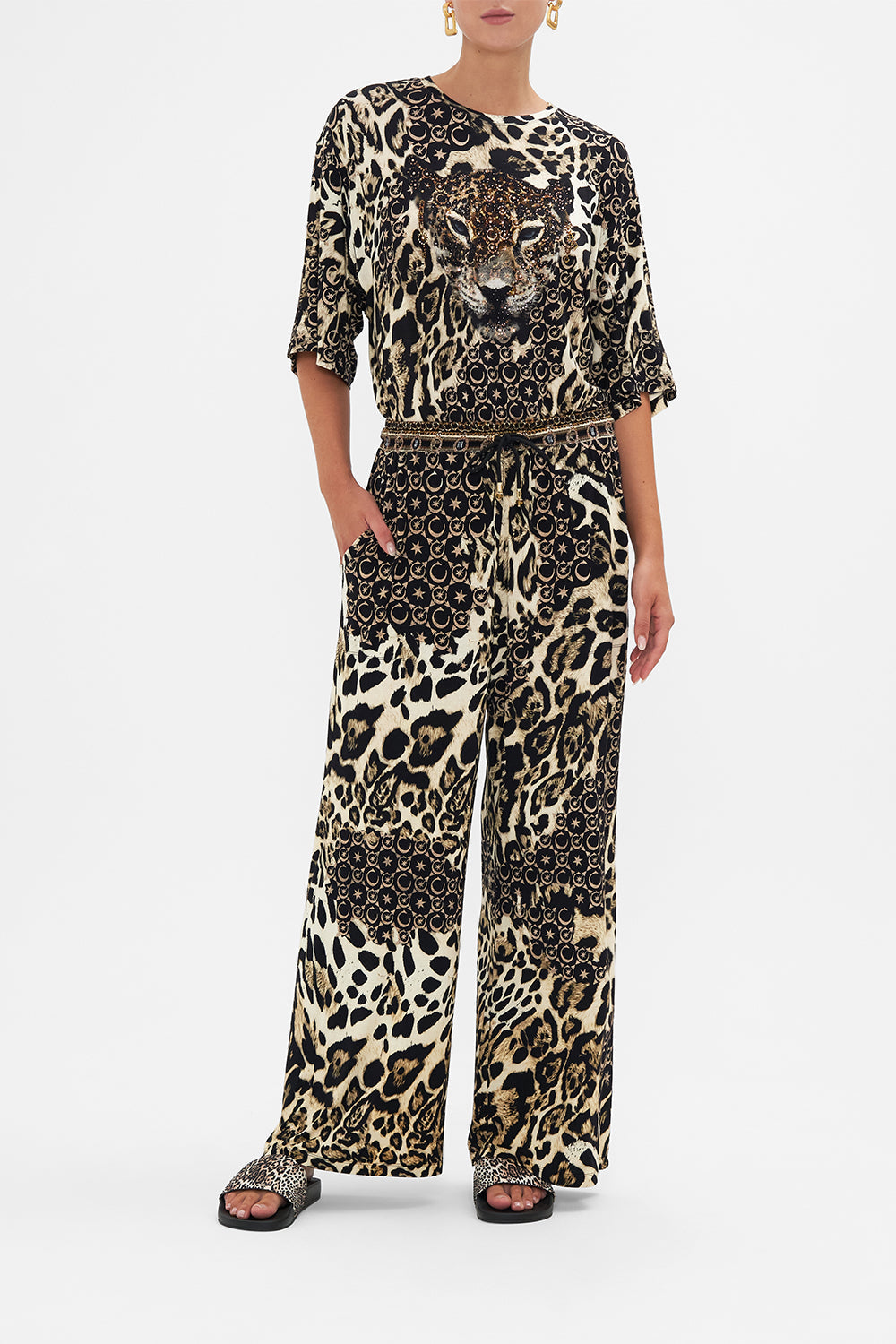 Straight Leg Track Pant Wildcat Soiree print by CAMILLA