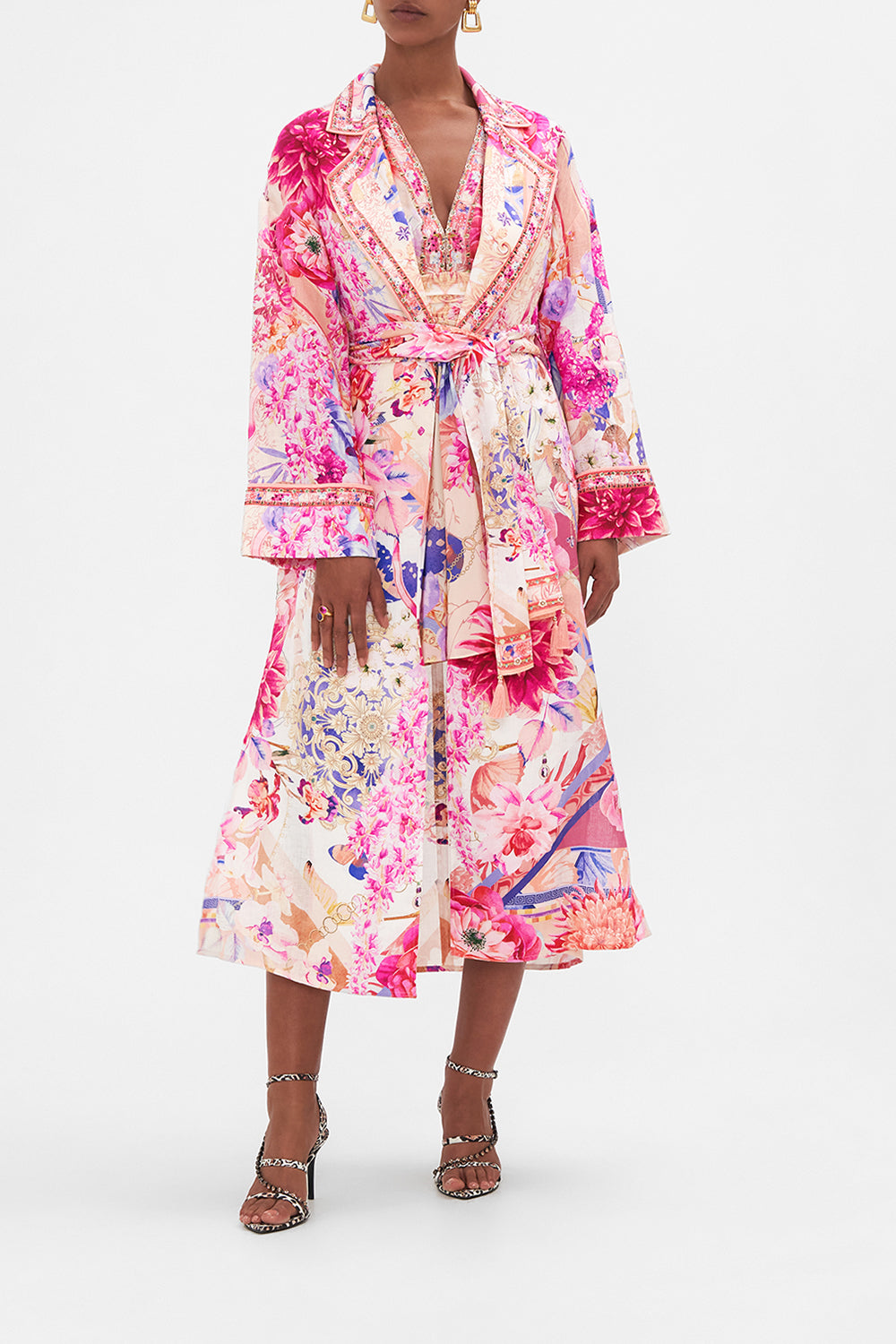 Duster Coat Rose Bed Rendezvous print by CAMILLA