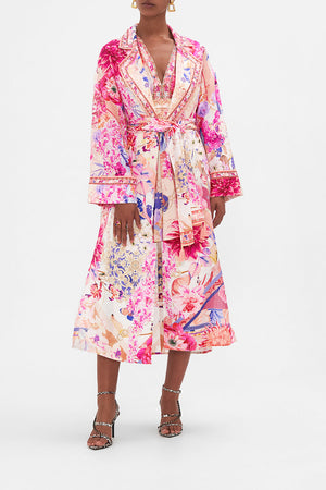 Duster Coat Rose Bed Rendezvous print by CAMILLA