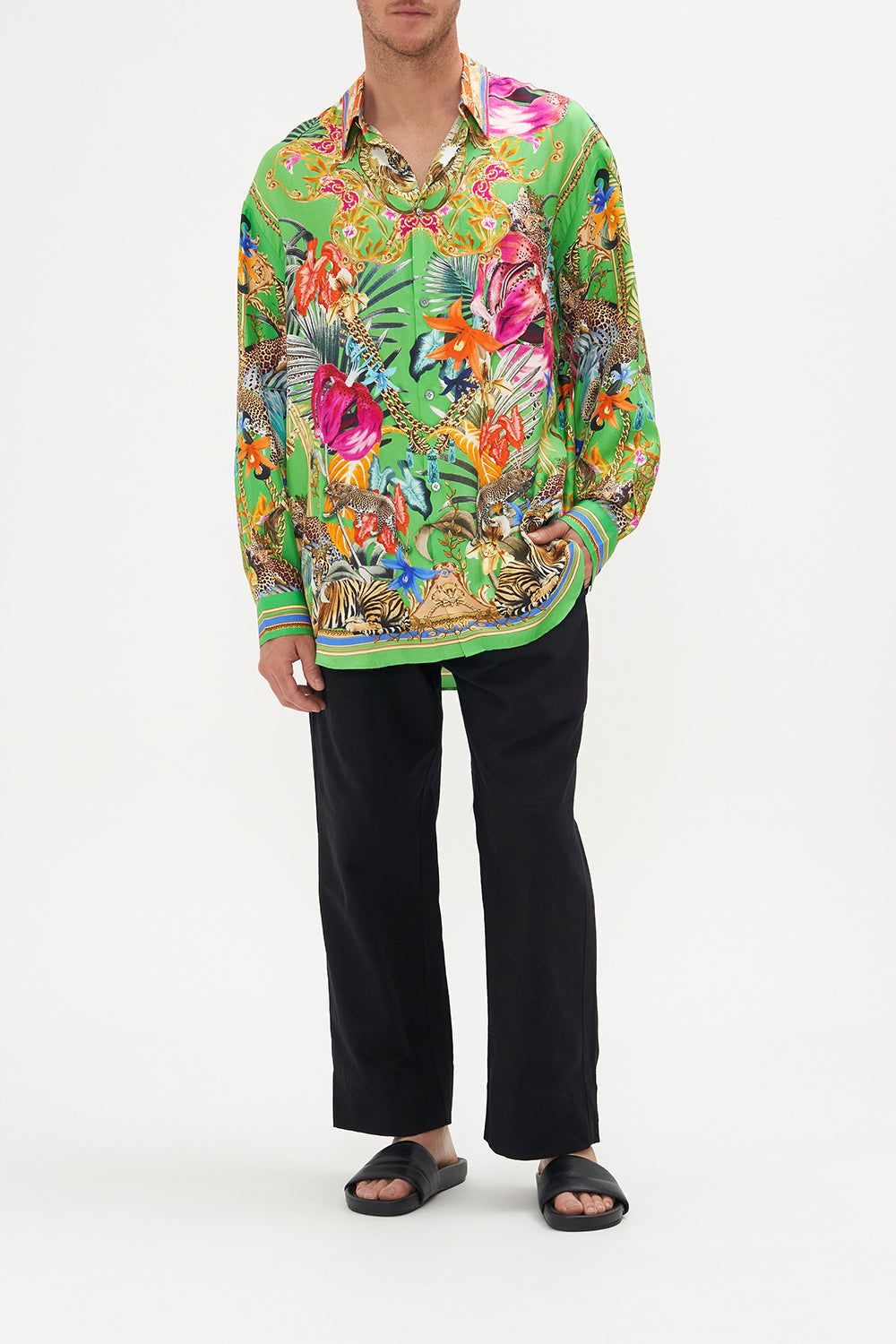 Mens Oversized Shirt Curious And Curiouser print by CAMILLA