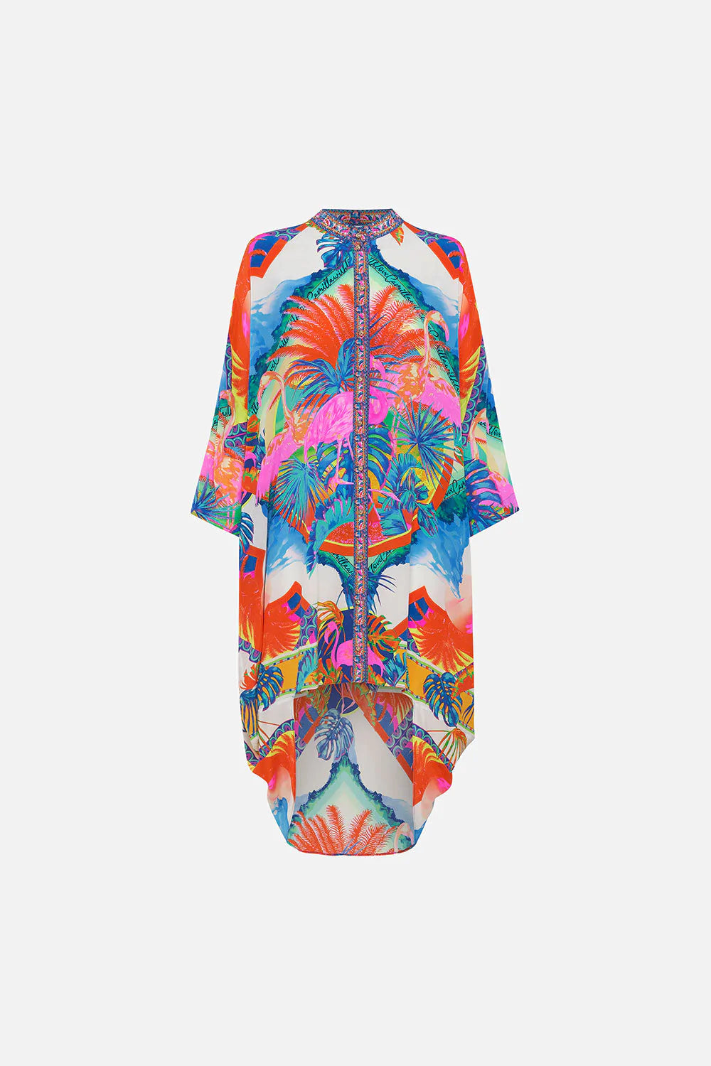 SCOOP BACK SHIRT DRESS FLAMENCO FLAMINGO
