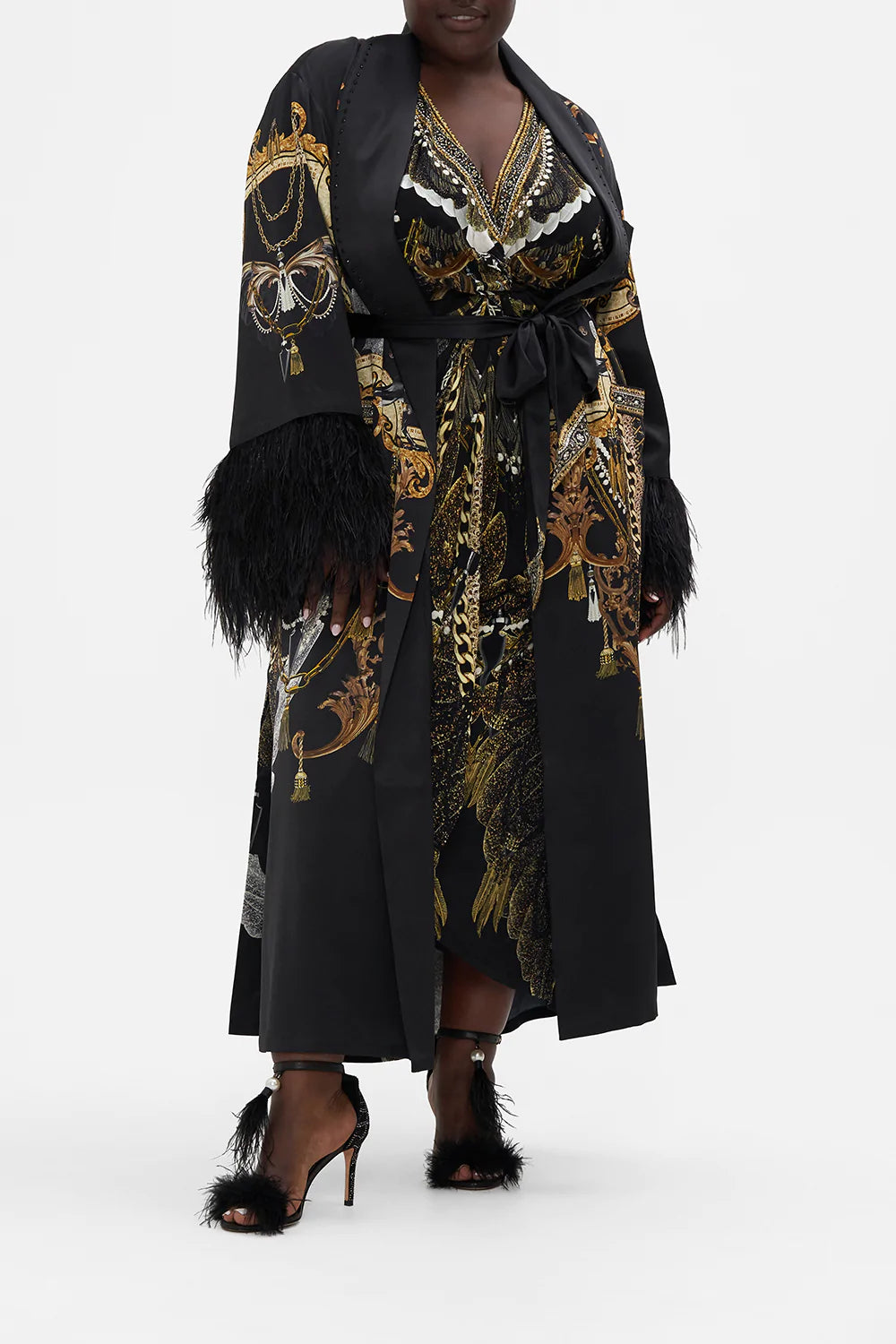 LONG ROBE WITH FLARED SLEEVE RAVIN RAVEN
